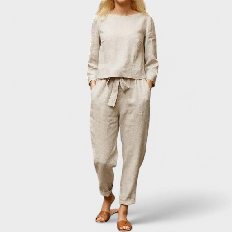 Conjunto Feminino de Linho em Duas Peças