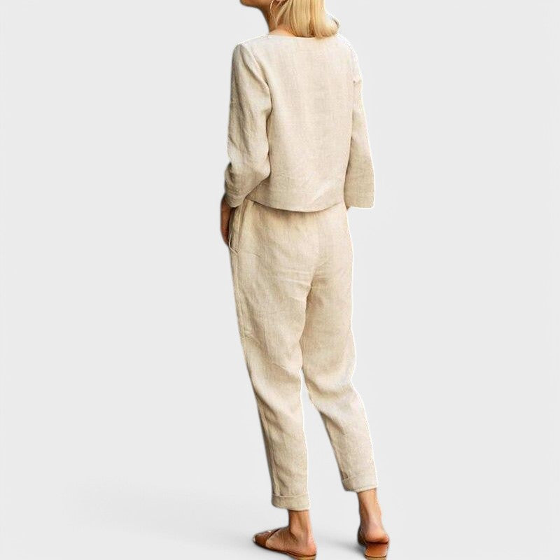 Conjunto Feminino de Linho em Duas Peças