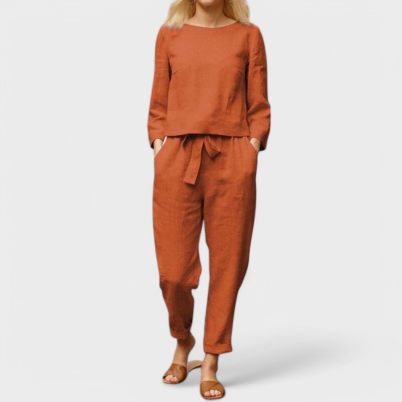 Conjunto Feminino de Linho em Duas Peças