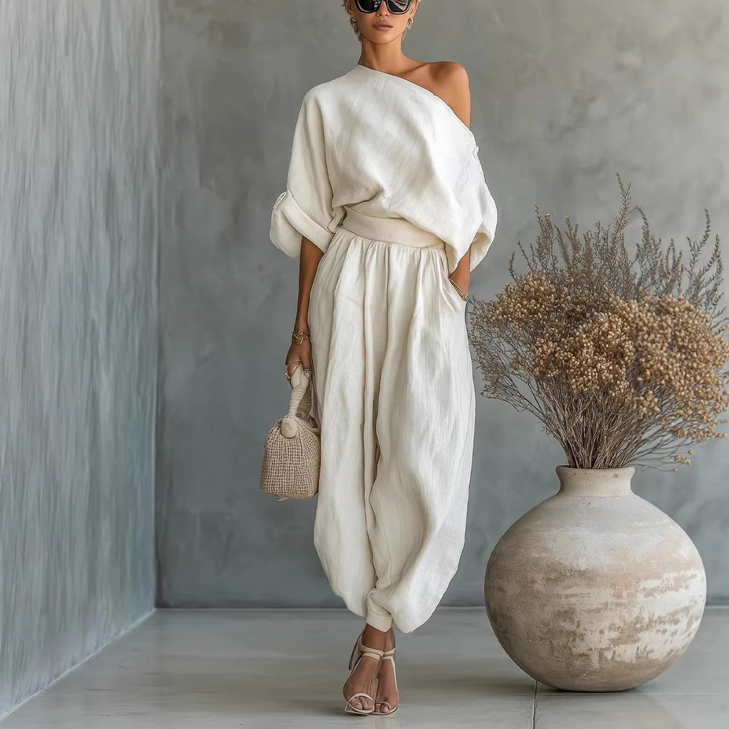 Nyka – Conjunto Fluído de Blusa e Calças