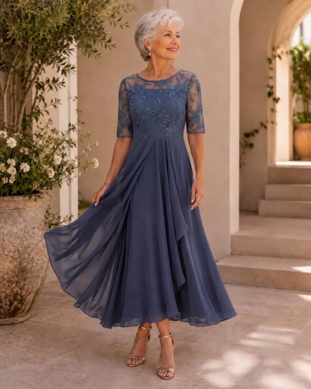 Rose™ — Vestido Midi de Renda