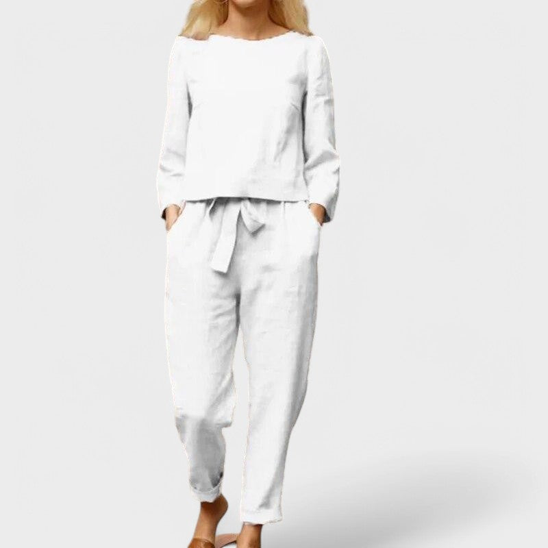 Conjunto Feminino de Linho em Duas Peças