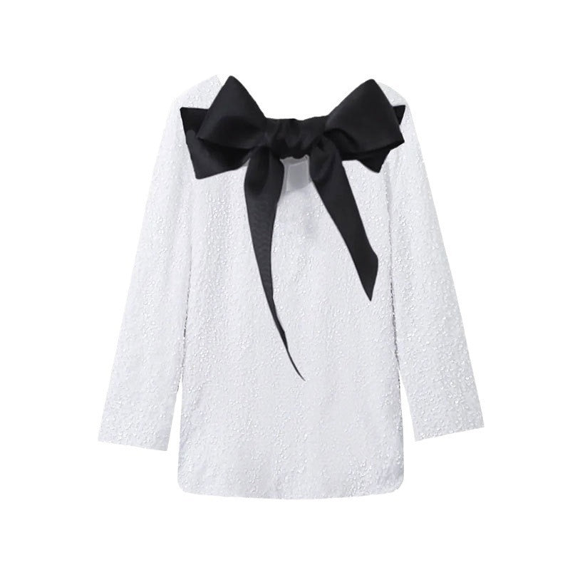 Luna - Vestido de Lantejoulas com Laço