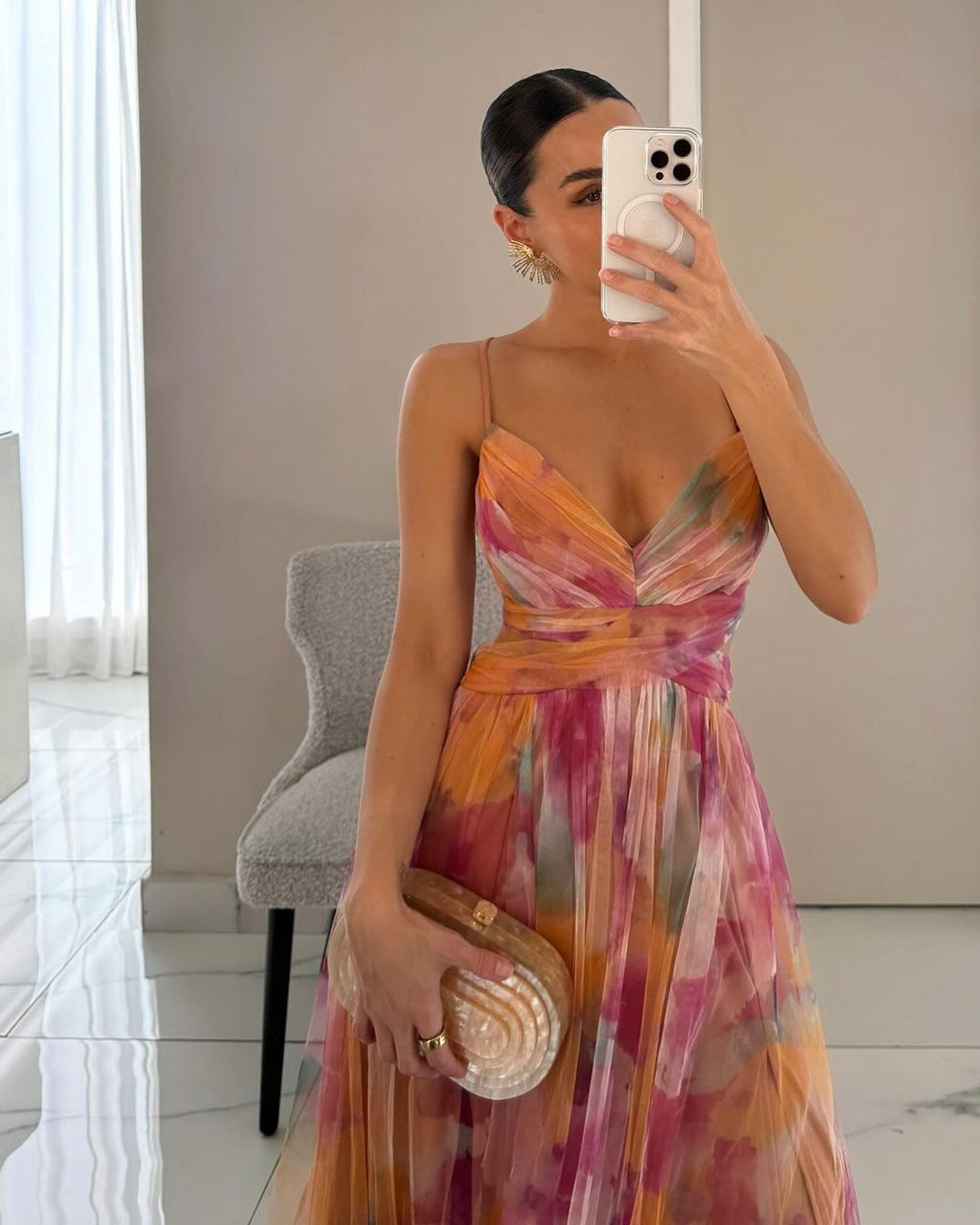 Teresa - Vestido Maxi Encantador com Estampado Floral