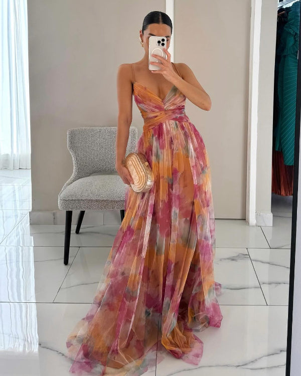 Teresa - Vestido Maxi Encantador com Estampado Floral