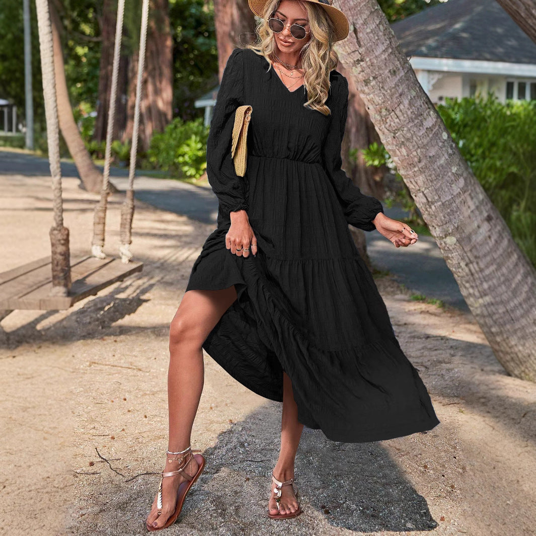 Madalena - Vestido Midi de Manga Comprida