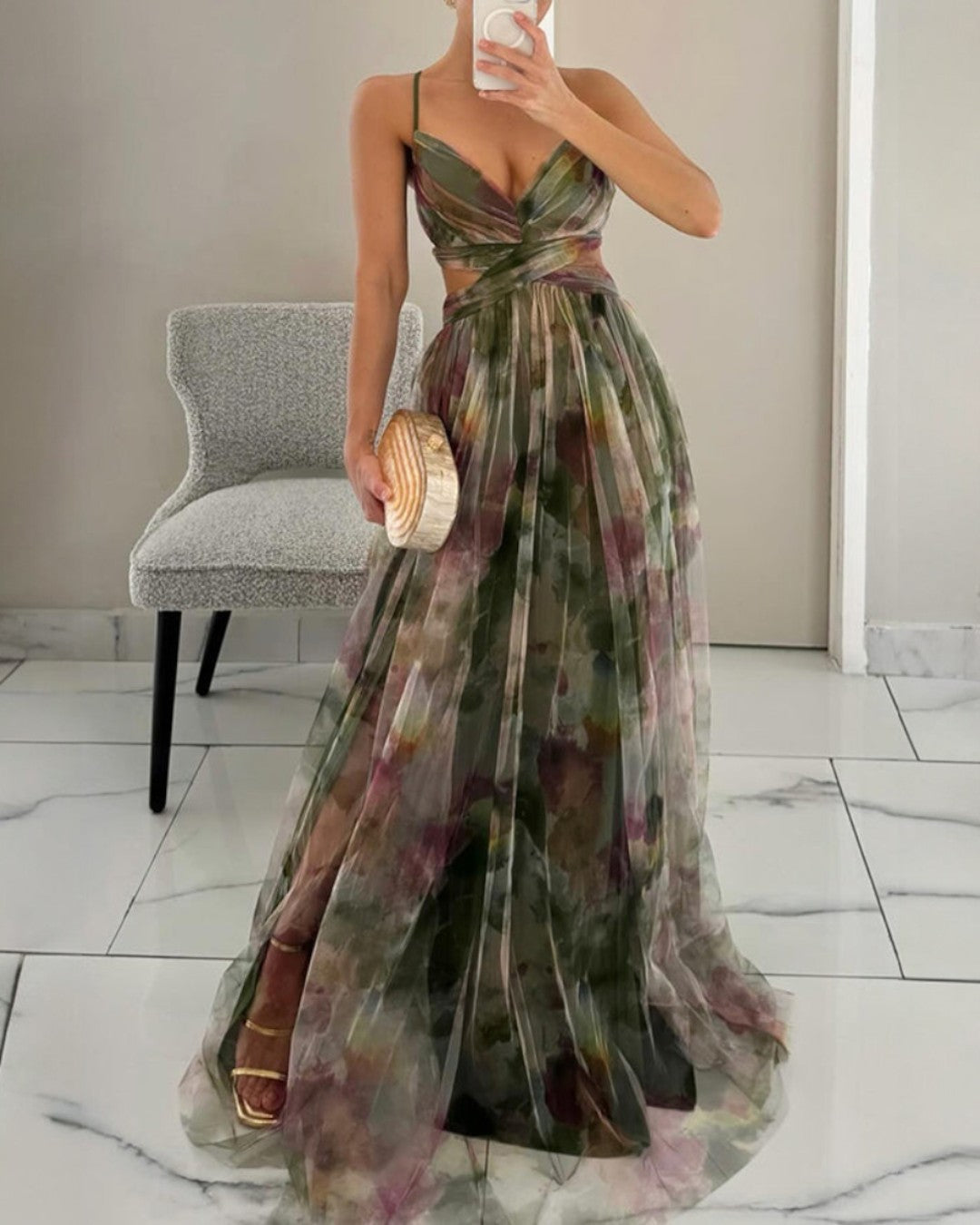 Teresa - Vestido Maxi Encantador com Estampado Floral