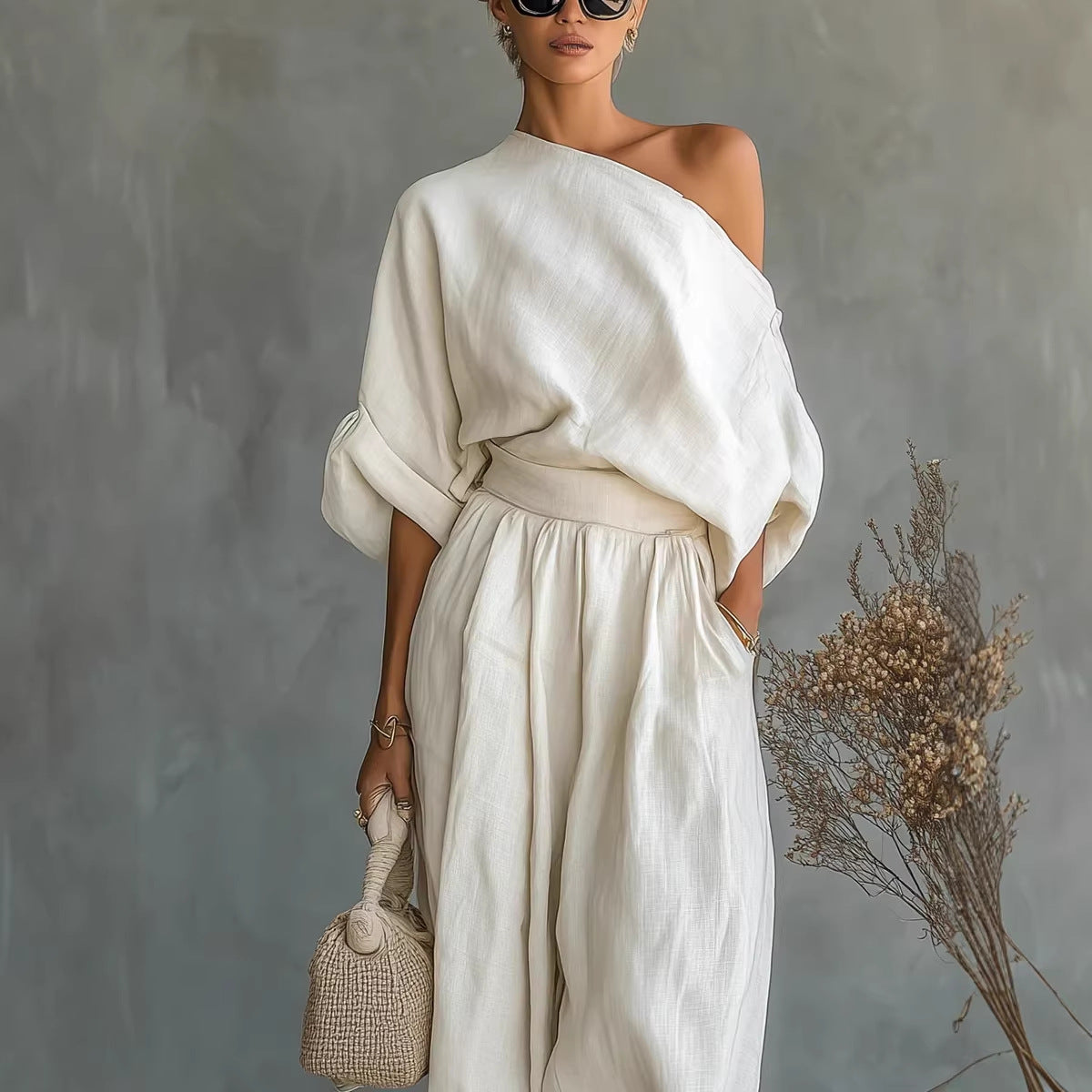 Nyka – Conjunto Fluído de Blusa e Calças