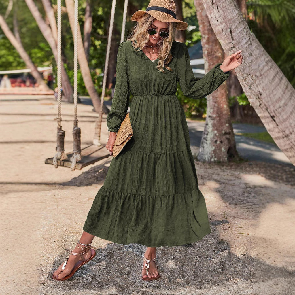 Madalena - Vestido Midi de Manga Comprida