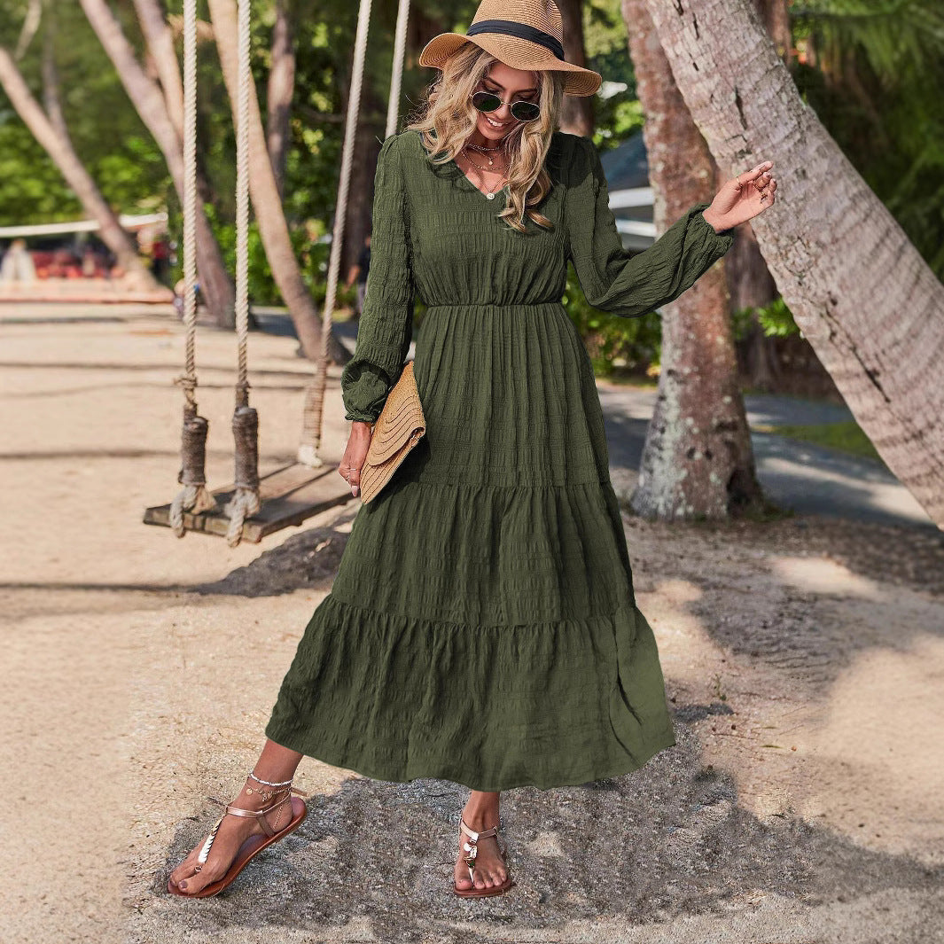 Madalena - Vestido Midi de Manga Comprida