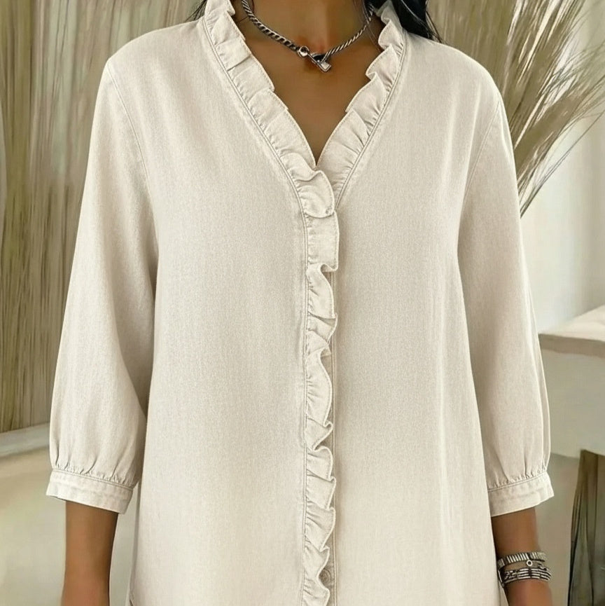 Elvaria™ - Blusa Elegante com Folhos