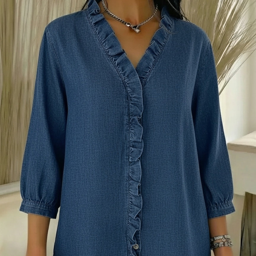 Elvaria™ - Blusa Elegante com Folhos
