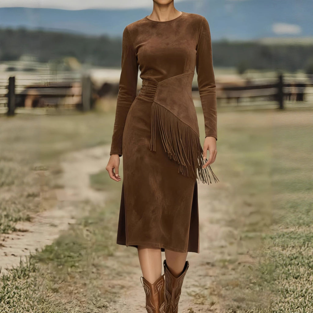 Elena – Vestido Midi com Franja