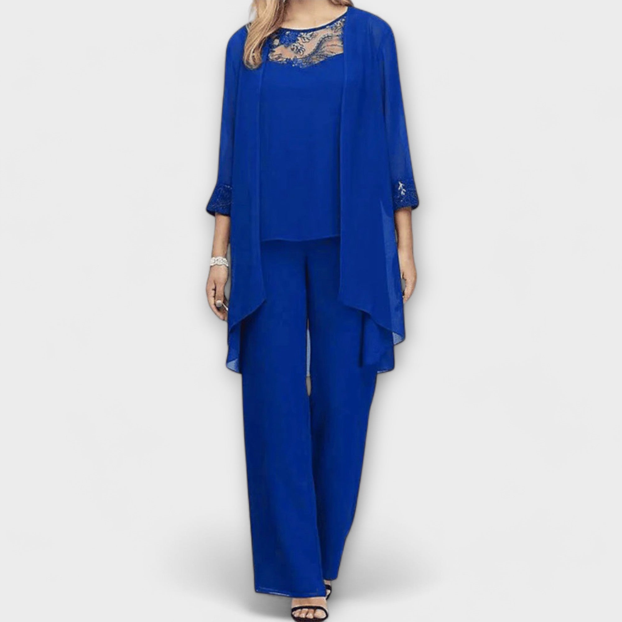 Constanza - Conjunto de Malha de 3 Peças com Cardigan