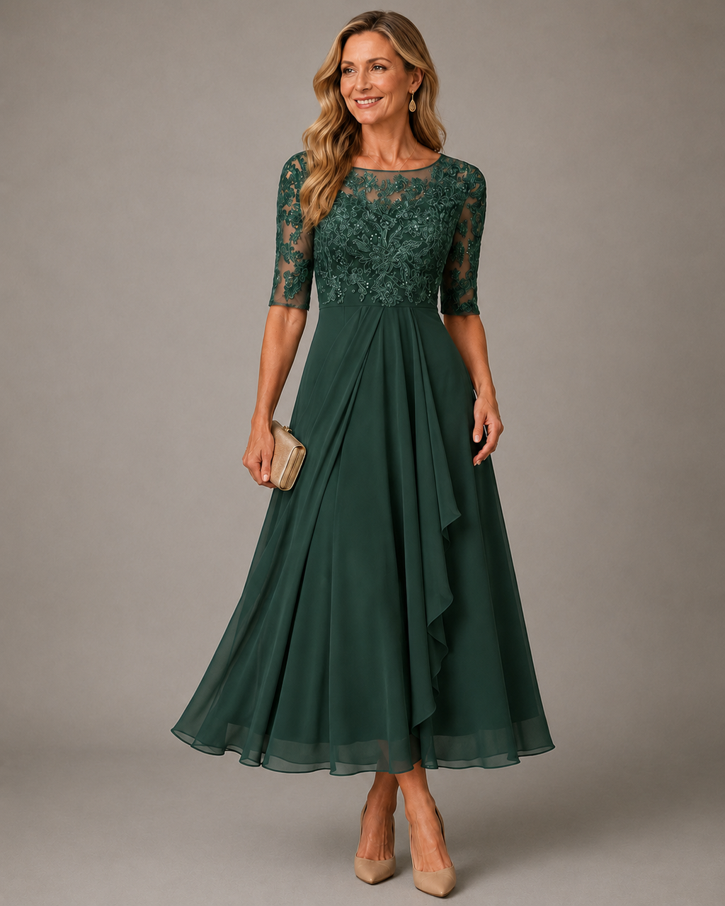 Rose™ — Vestido Midi de Renda
