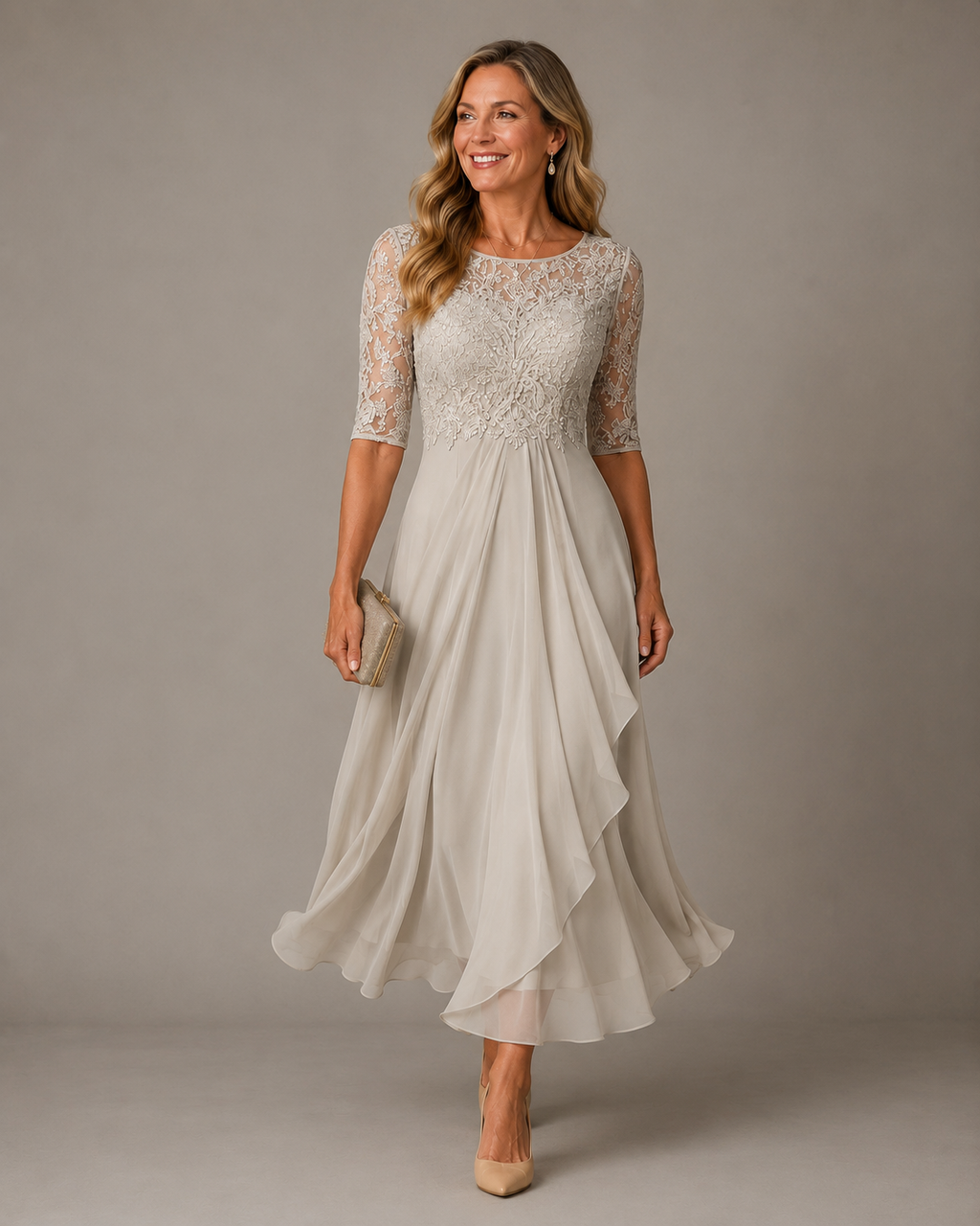 Rose™ — Vestido Midi de Renda