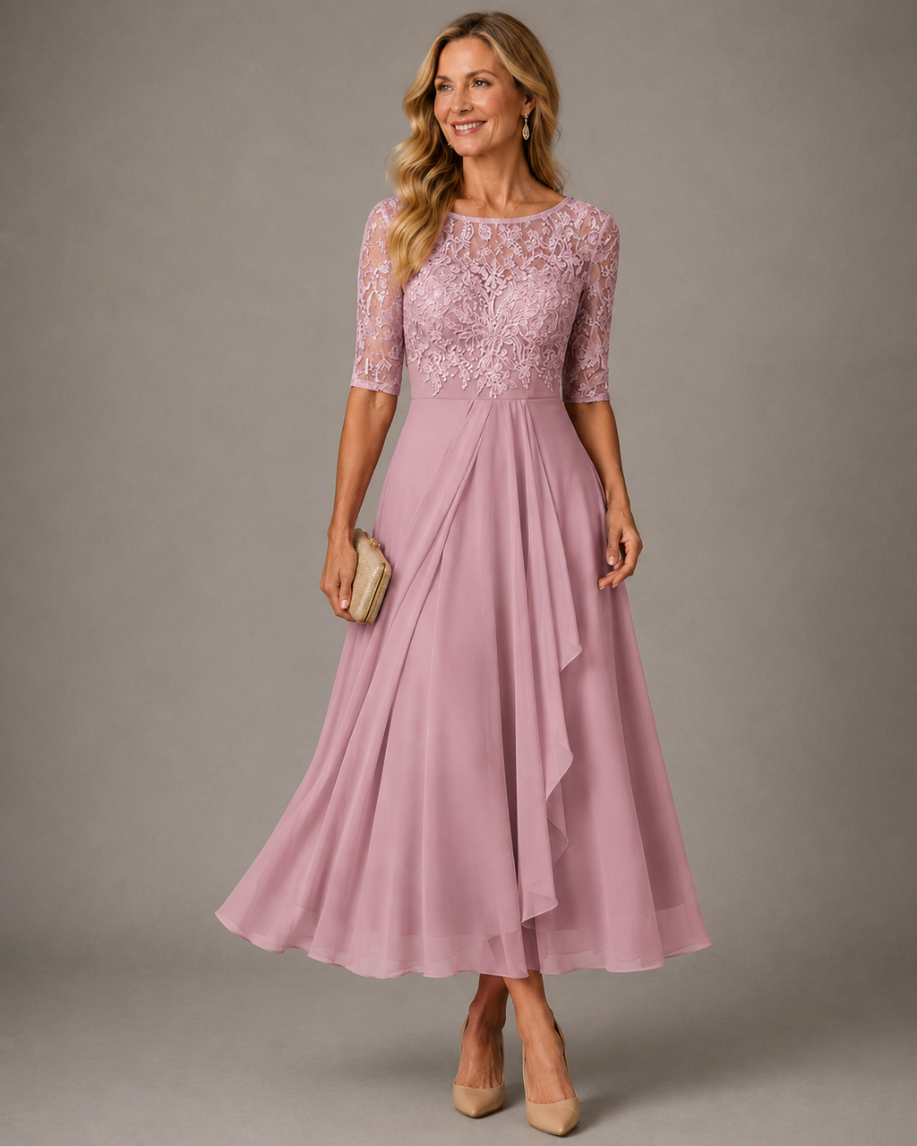Rose™ — Vestido Midi de Renda