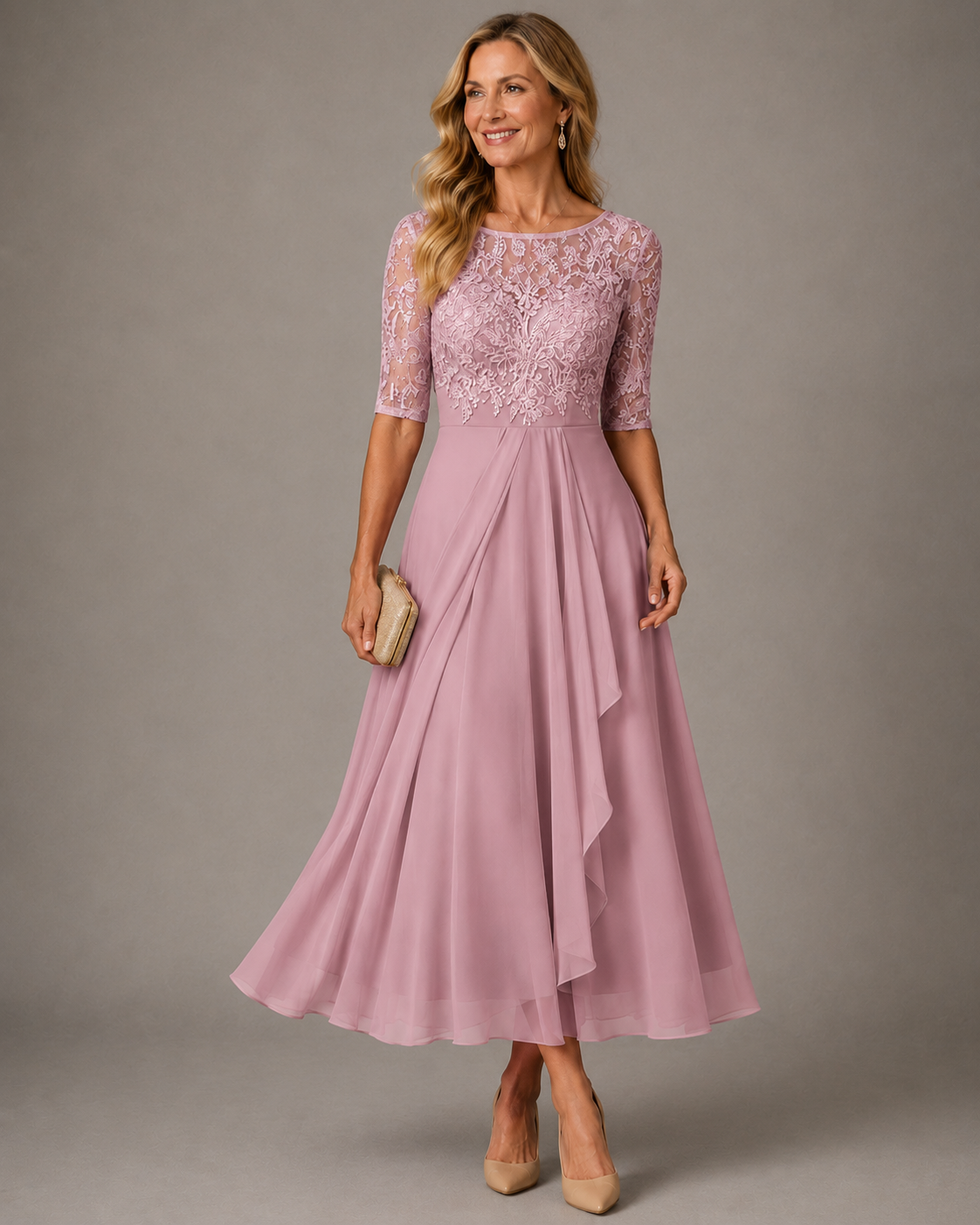 Rose™ — Vestido Midi de Renda