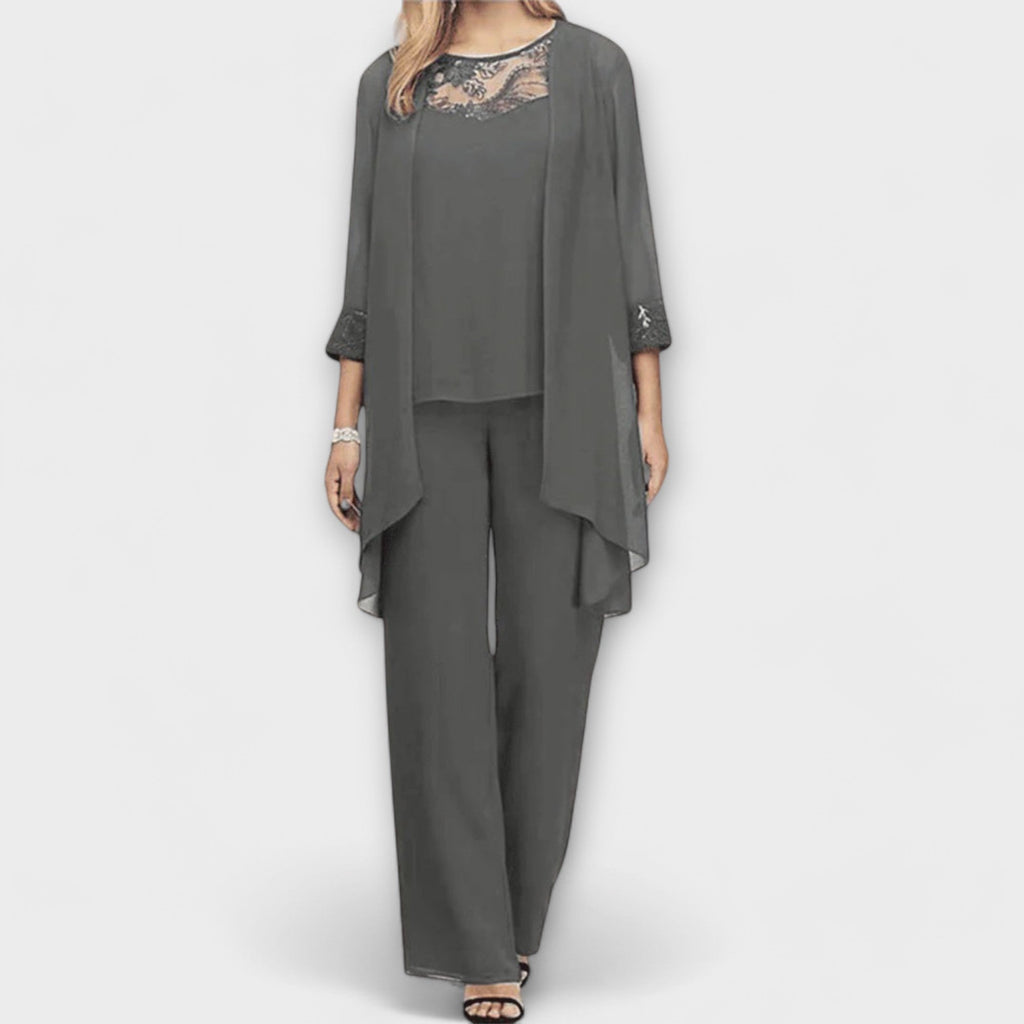 Constanza - Conjunto de Malha de 3 Peças com Cardigan