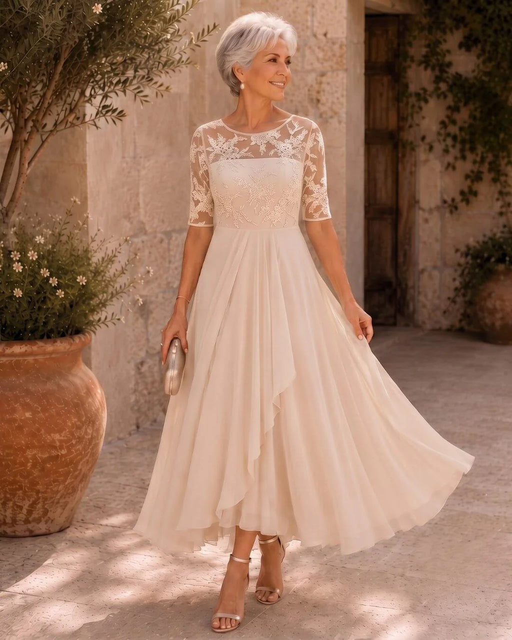 Rose™ — Vestido Midi de Renda