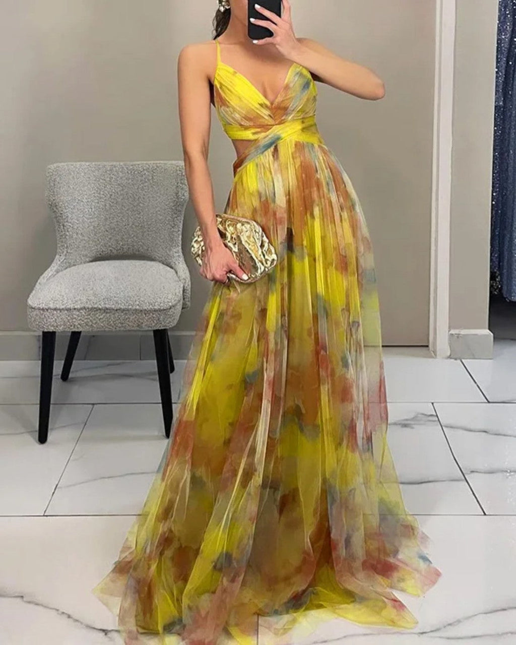 Teresa - Vestido Maxi Encantador com Estampado Floral