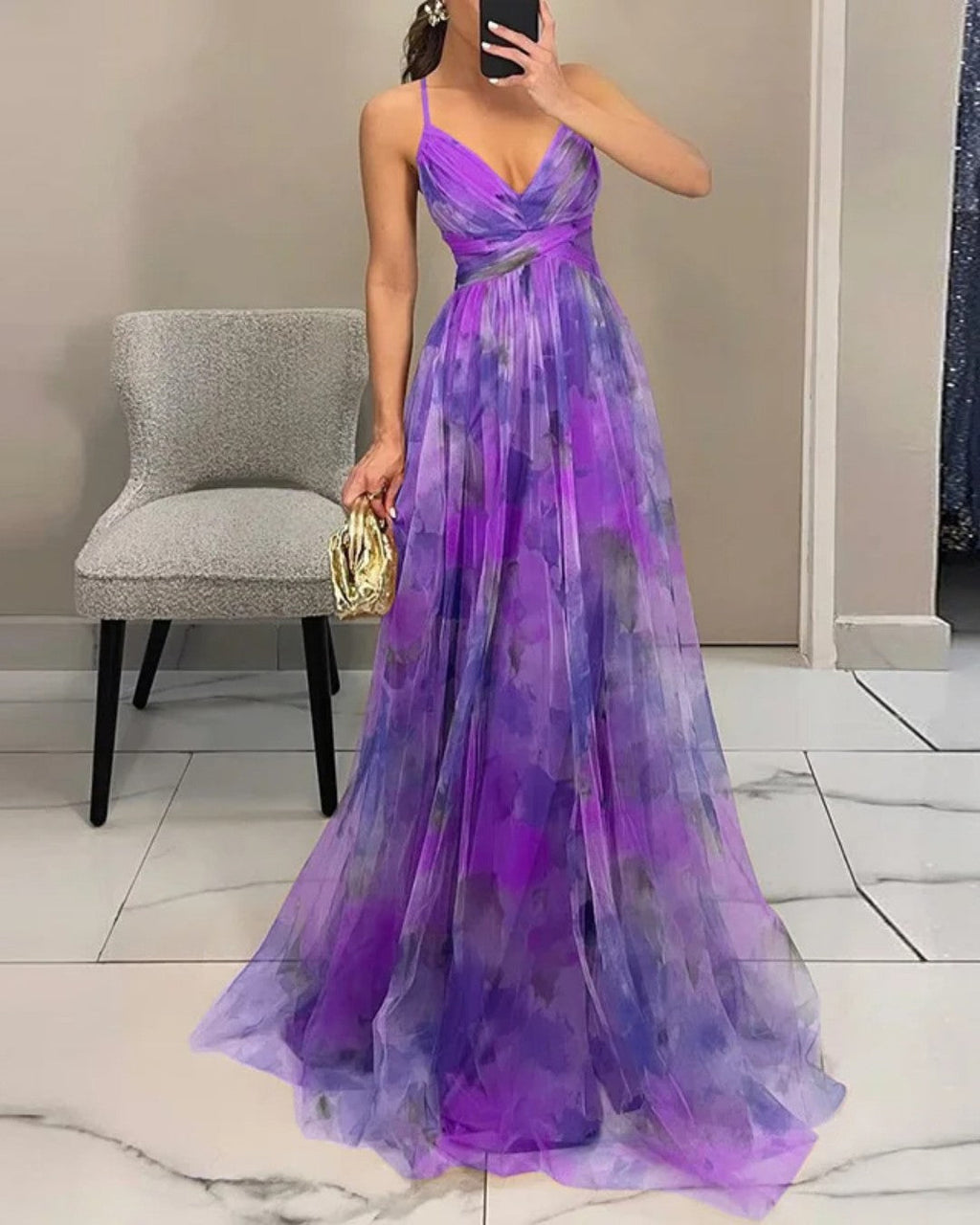 Teresa - Vestido Maxi Encantador com Estampado Floral