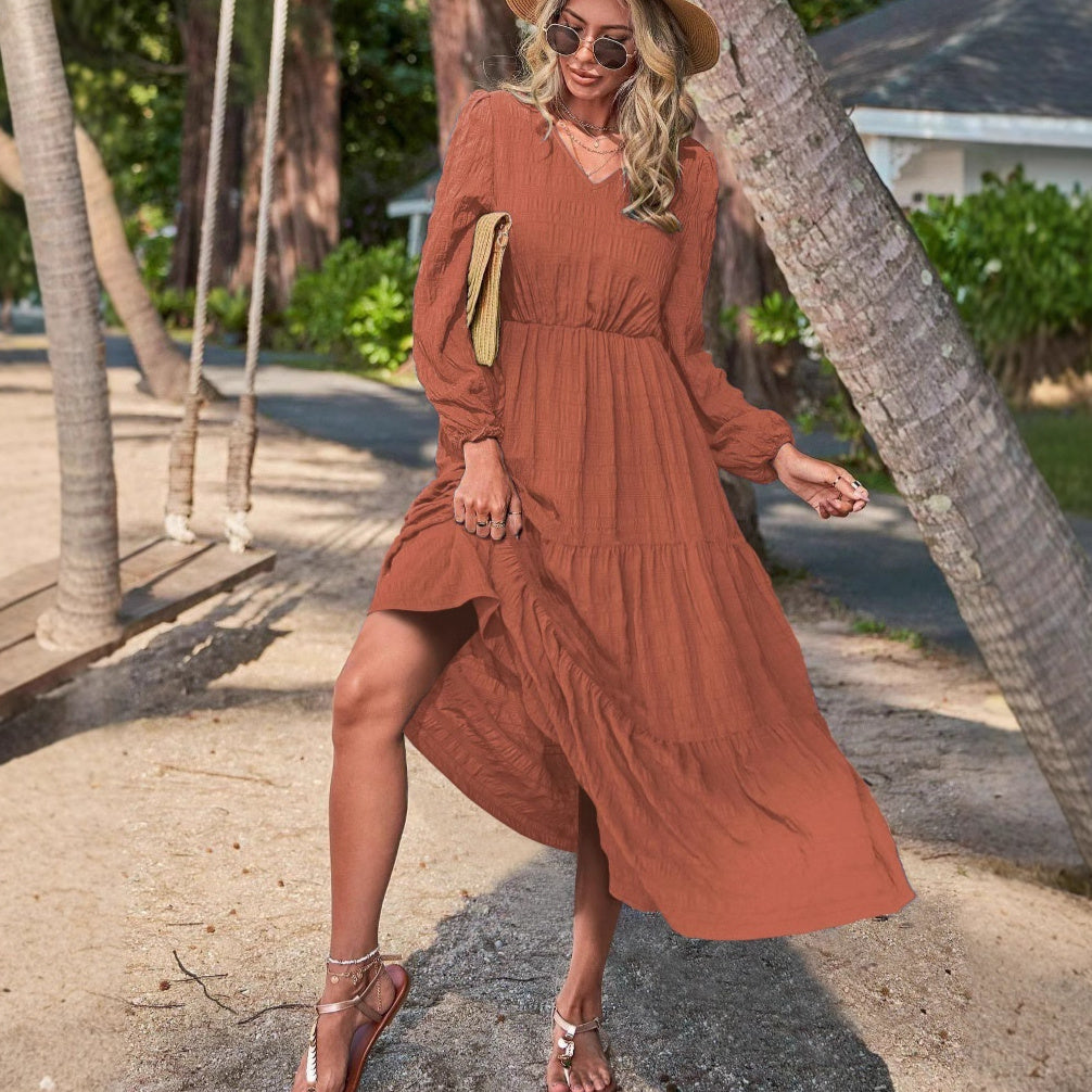 Madalena - Vestido Midi de Manga Comprida