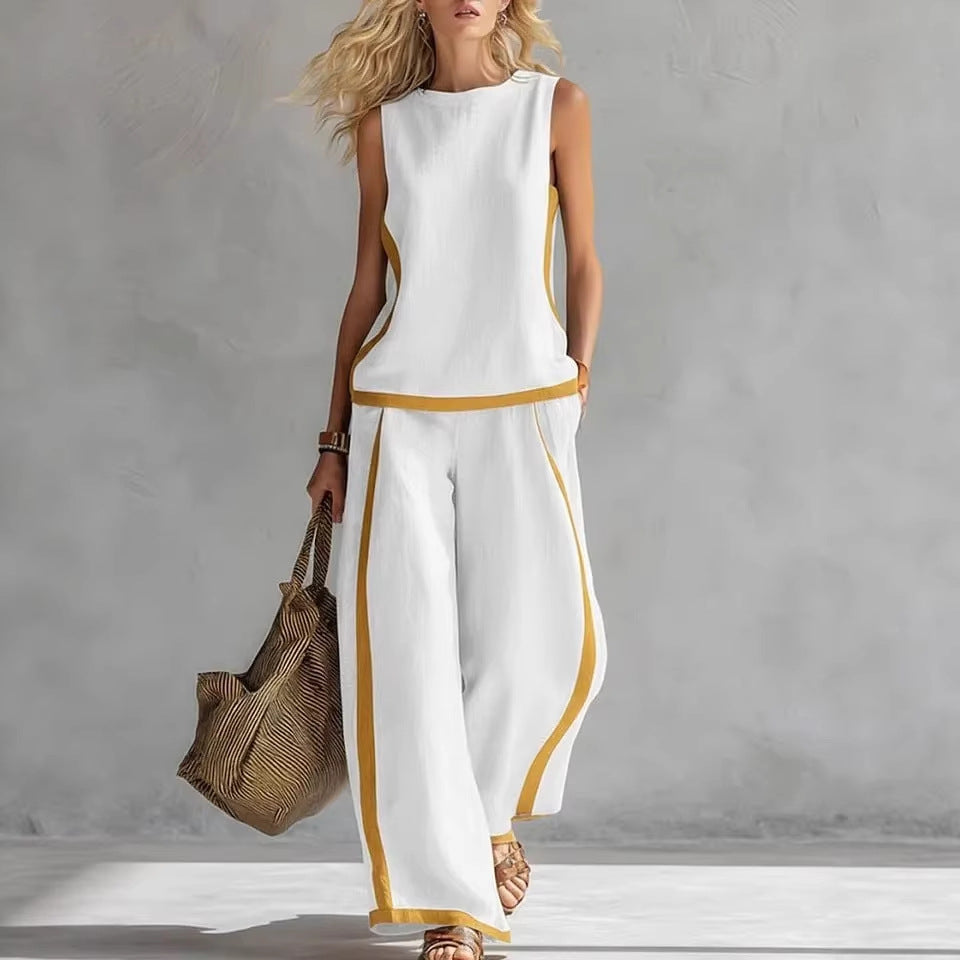 Leila – Conjunto elegante de colete e calças