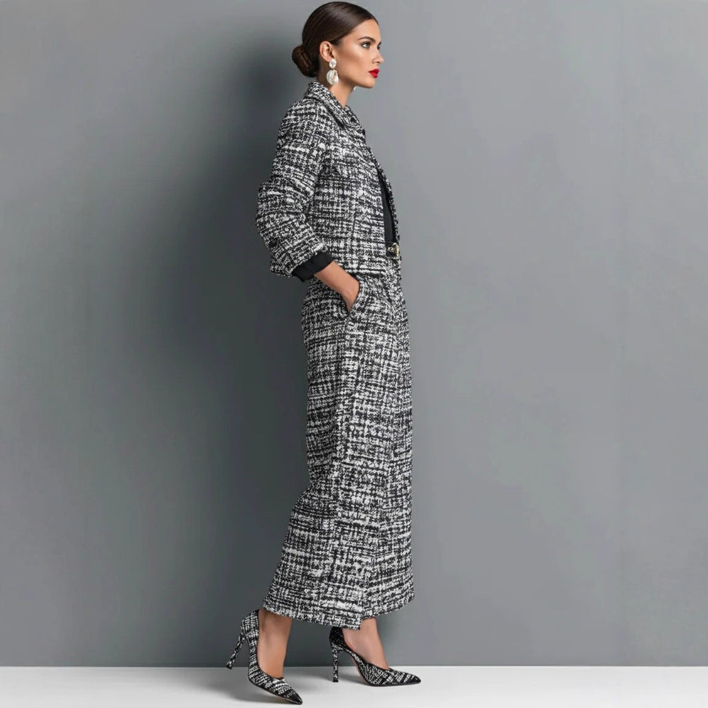 Leina - Conjunto Elegante de Casaco e Calças