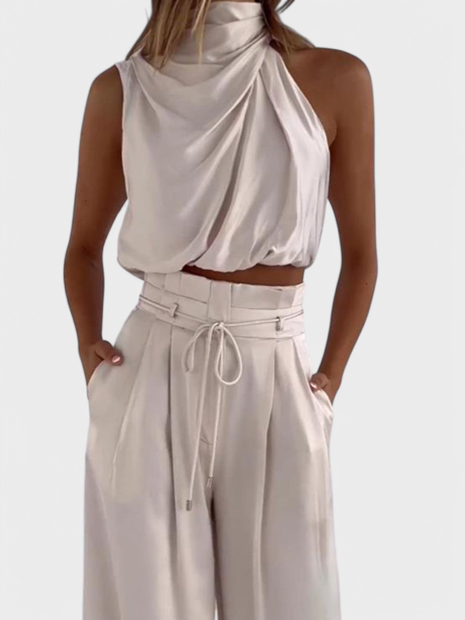 AZARIA - Conjunto de Duas Peças de Seda para o Verão