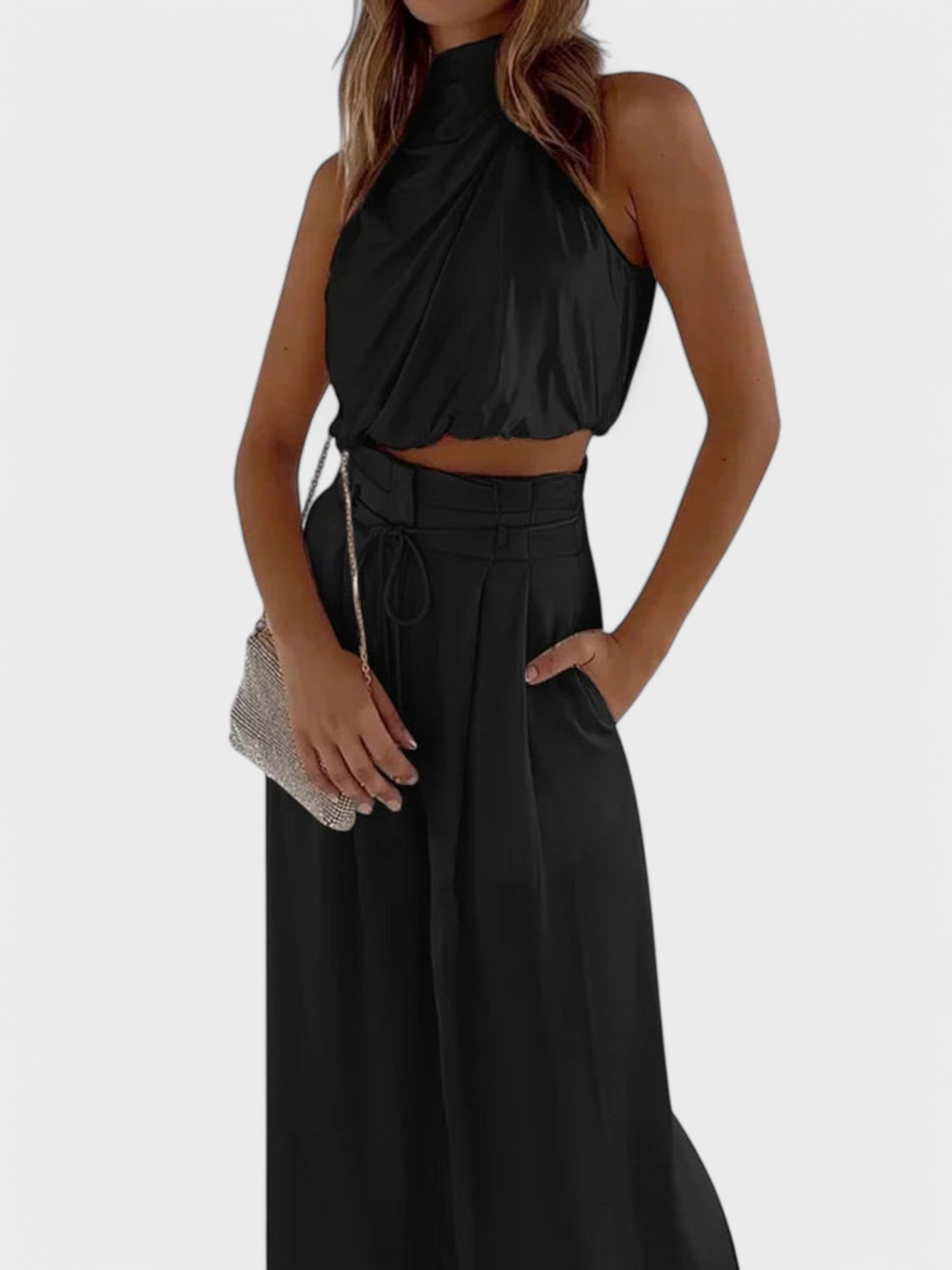 AZARIA - Conjunto de Duas Peças de Seda para o Verão