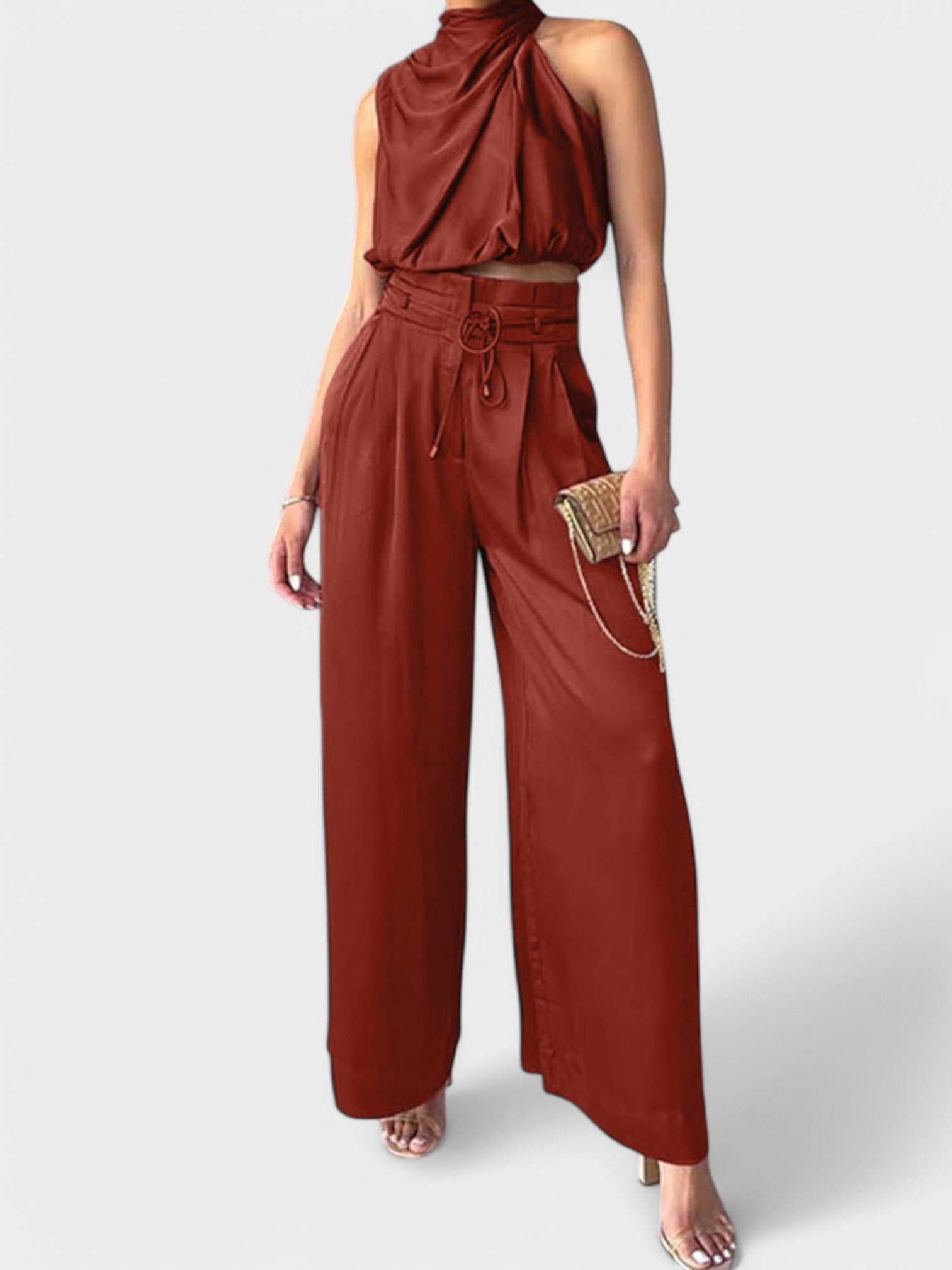 AZARIA - Conjunto de Duas Peças de Seda para o Verão