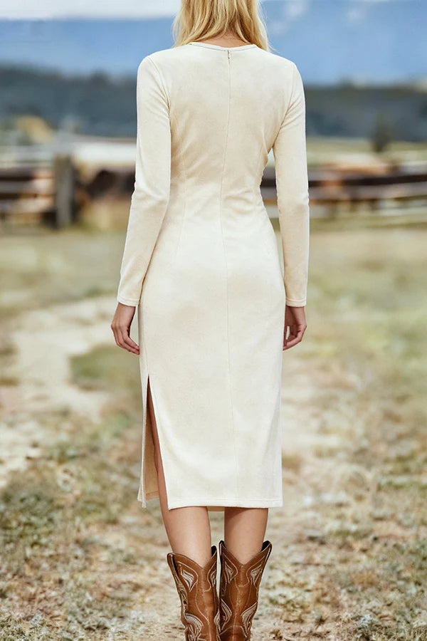 Elena – Vestido Midi com Franja