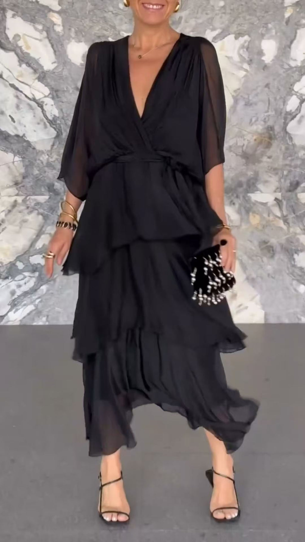 Élan – Vestido Fluido com Camadas